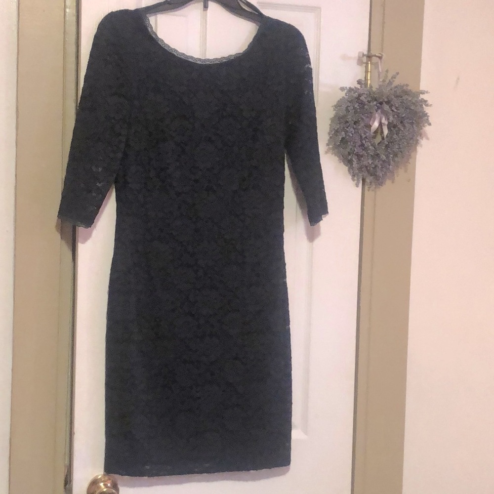 Eliza J elegant lace hunter green dress